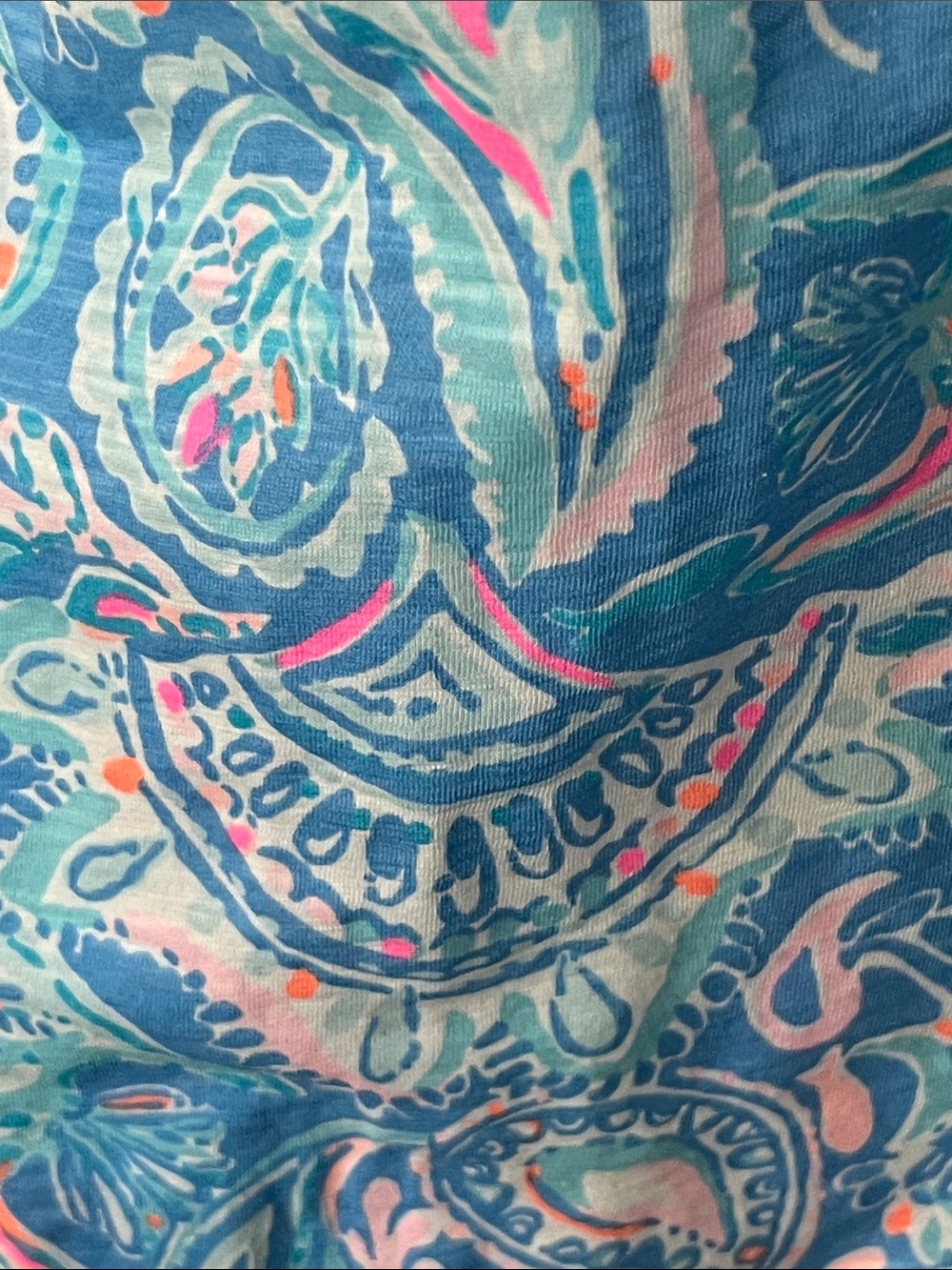 Lilly Pulitzer Zanzibar Blue Fish Kiss Paisley V-Neck Sleeveless Gigi Tank NWOT - Picture 4 of 6